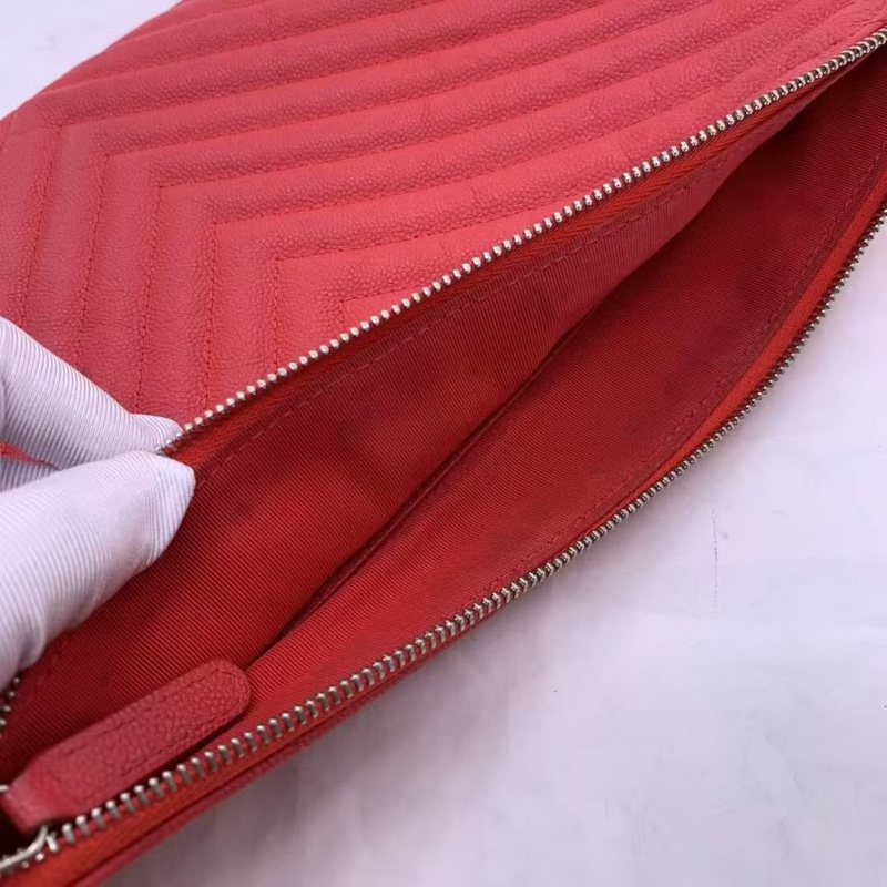 chanel香奈兒玫紅色手包 v 紋牛皮，鐳射 25 開-6