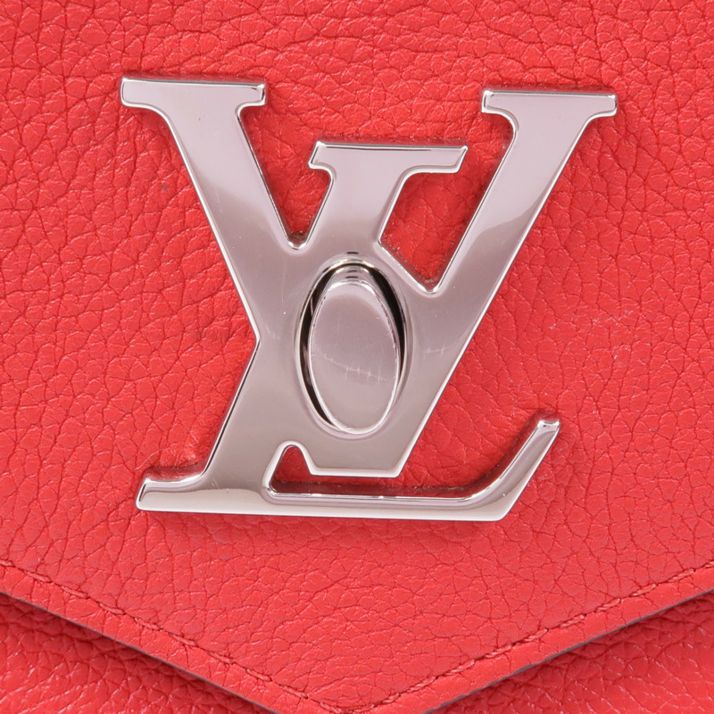 LOUIS VUITTON 牛皮皮革My Lockme BB銀扣鏈帶肩背袋-5