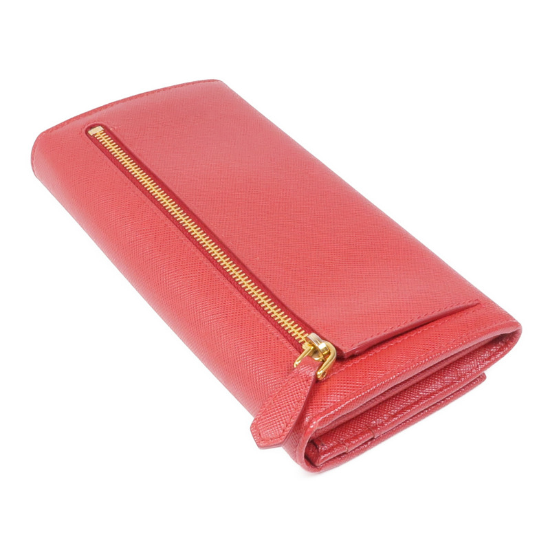 PRADA Saffiano皮革Long Wallet金扣長錢包-4