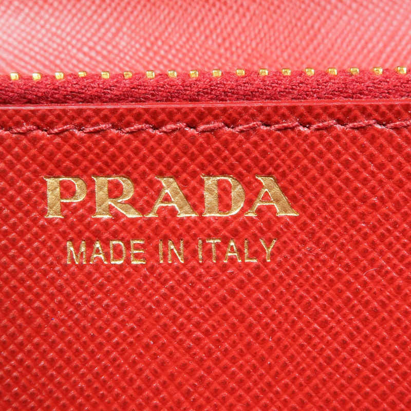 PRADA Saffiano皮革Long Wallet金扣長錢包-13