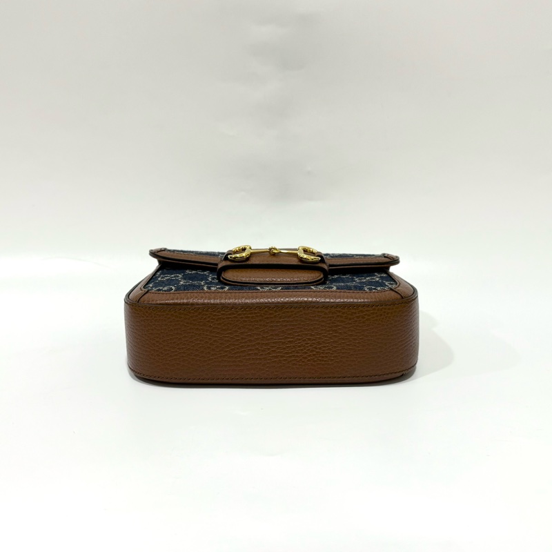 GUCCI丹寧牛仔布 Horsebit 1955 迷你側背包658574-3