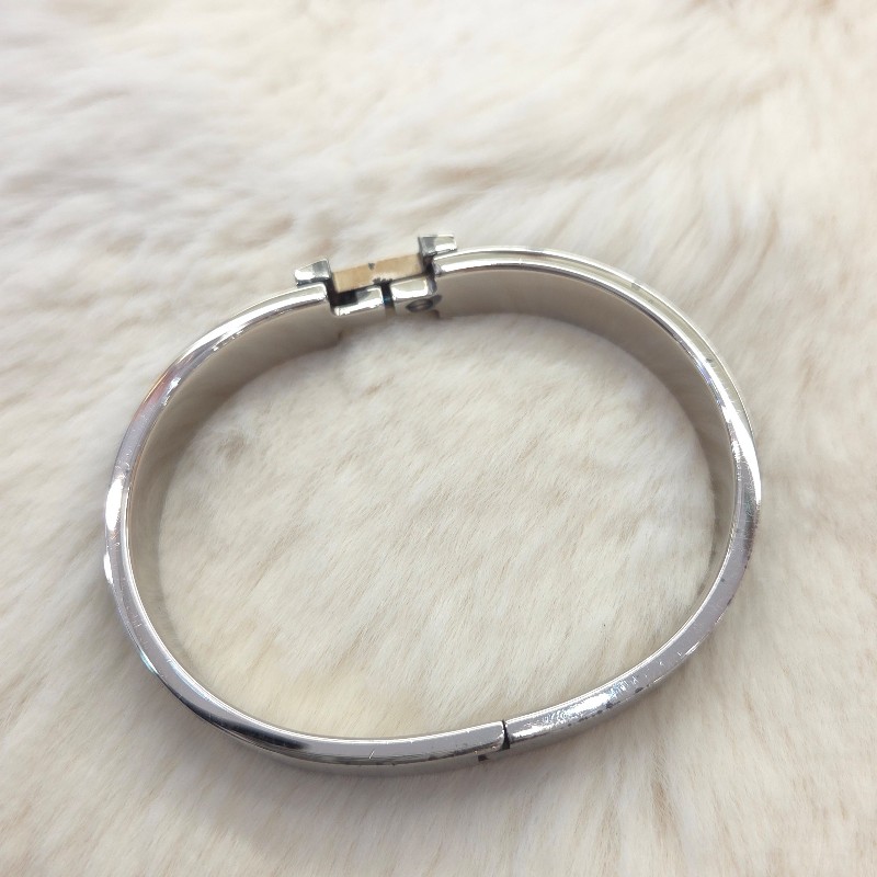 Hermès chic HH 手環 黑銀 二手-5