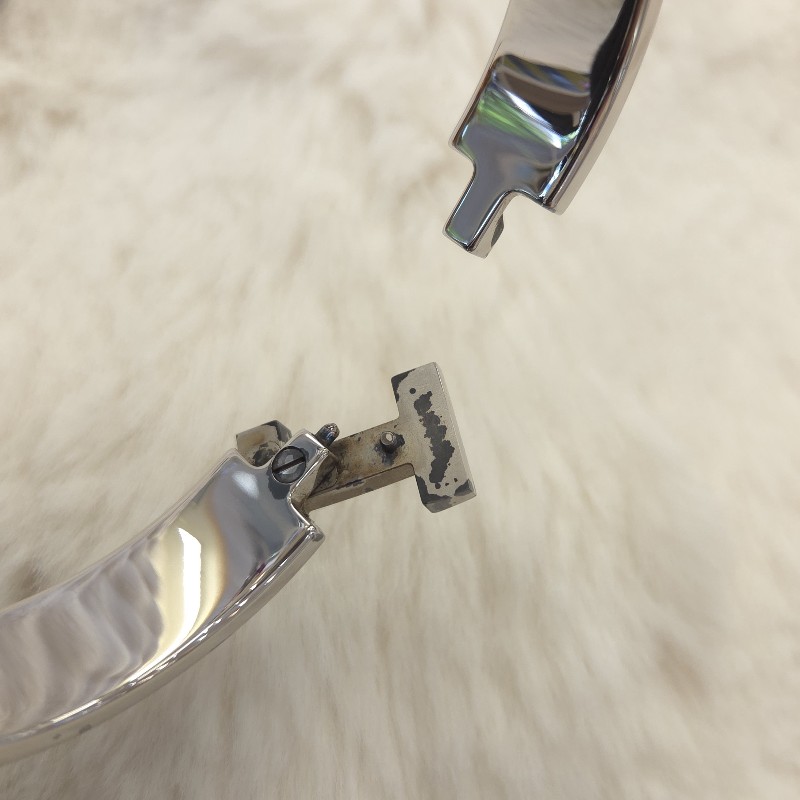 Hermès chic HH 手環 黑銀 二手-8