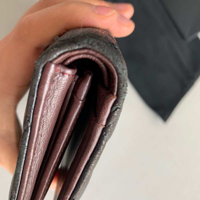 Chanel 香奈兒 黑金 錢包 羊皮長夾 銀包 21開-10