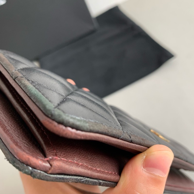 Chanel 香奈兒 黑金 錢包 羊皮長夾 銀包 21開-14