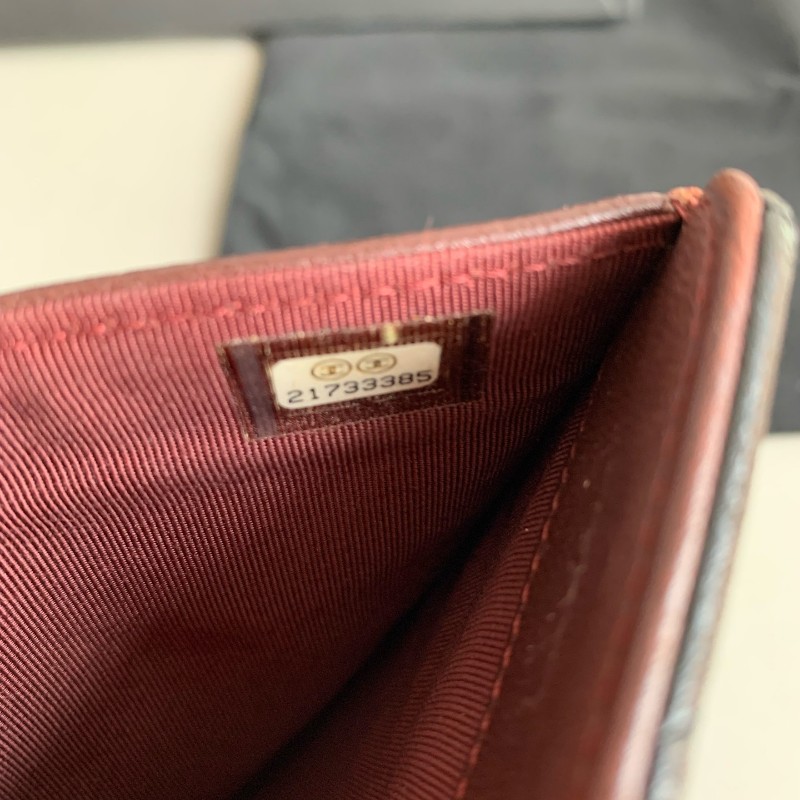 Chanel 香奈兒 黑金 錢包 羊皮長夾 銀包 21開-23