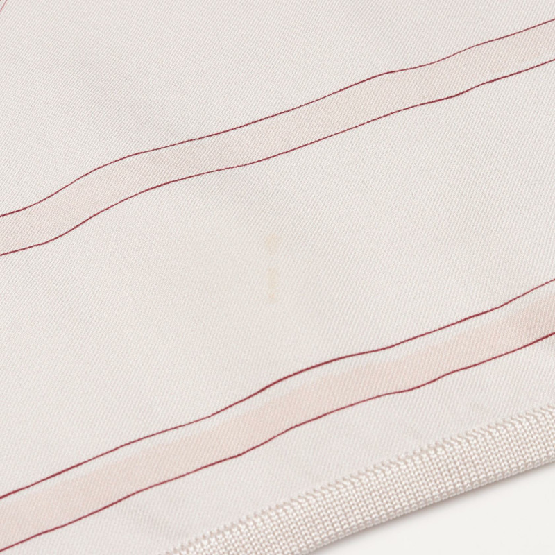 HERMES 斜紋布 Laine BRIDES de GALA en fleurs 絲綢洋裝米色粉紅二手女士 #36-7