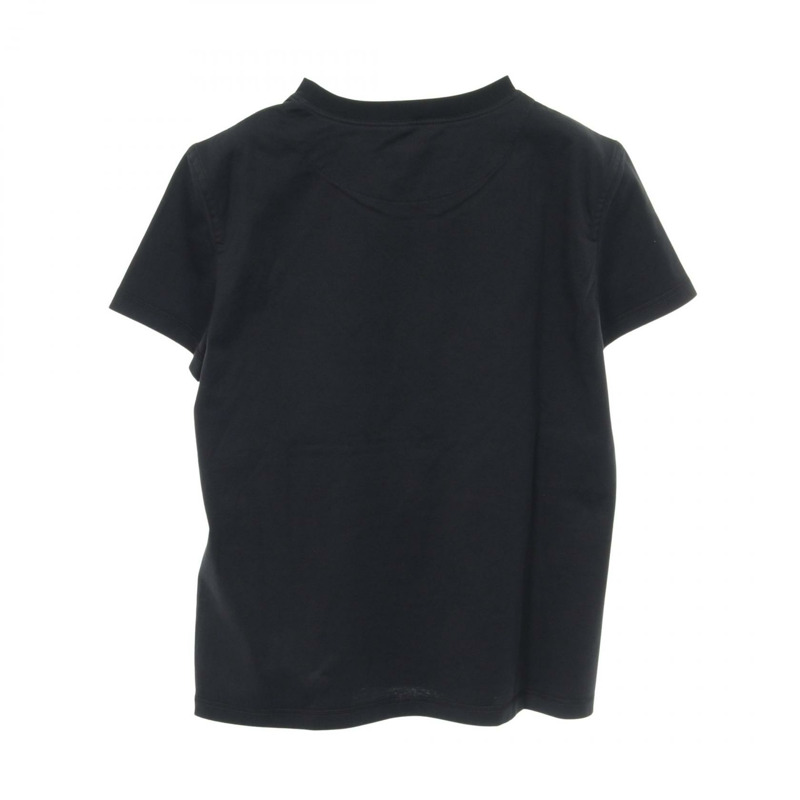 HERMES H 刺繡口袋 T 卹棉質上衣黑色二手女款 36 碼-1