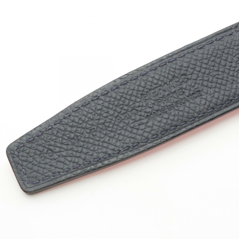 HERMES H Touareg & Kit 24 皮帶 Swift Epsom 皮革 粉紅灰色 二手 SHW 女士 W-3