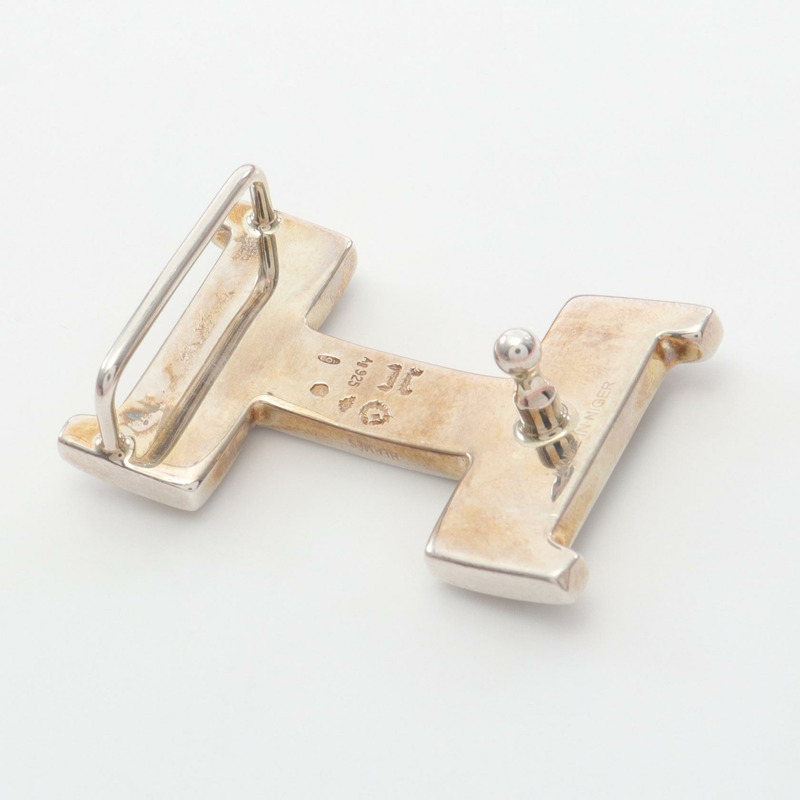 HERMES H Touareg & Kit 24 皮帶 Swift Epsom 皮革 粉紅灰色 二手 SHW 女士 W-6