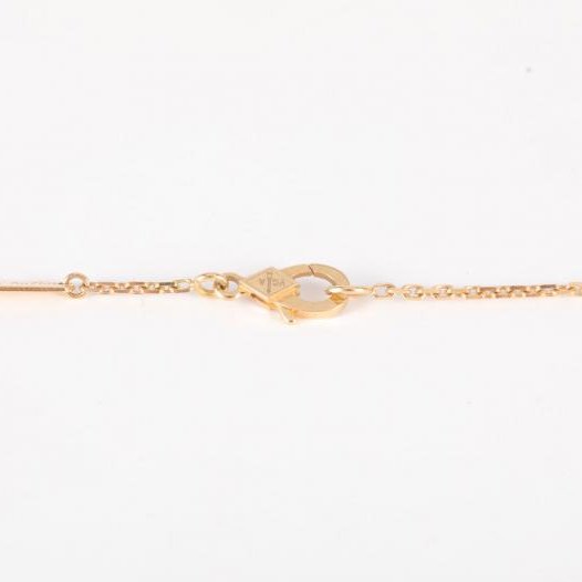 Vintage Alhambra 中號單花項鍊 新扣 18K黃金/縞瑪瑙 項鍊 黃金-5