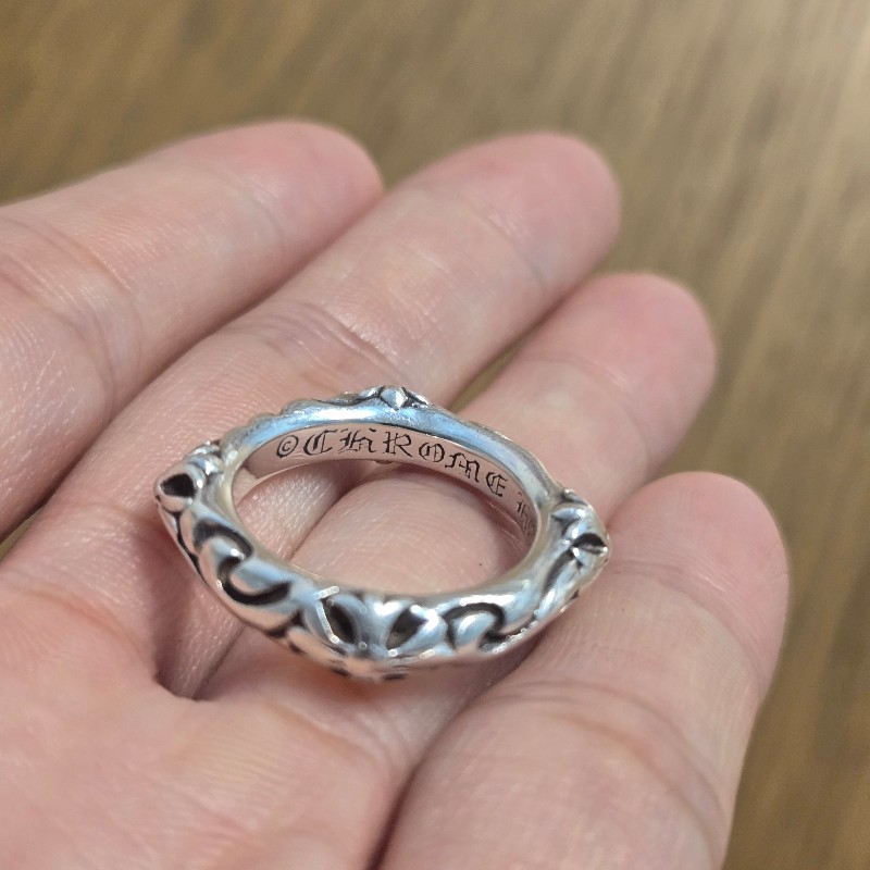 】:Chrome Hearts 1998 Sterling Silver Square Maltese Cross Band Ring-6