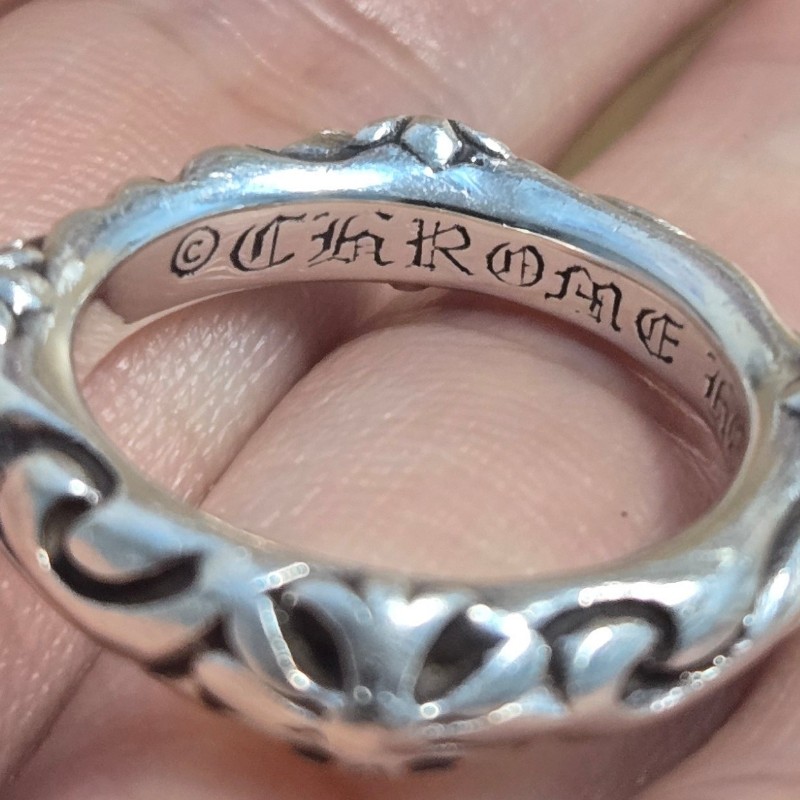 】:Chrome Hearts 1998 Sterling Silver Square Maltese Cross Band Ring-10