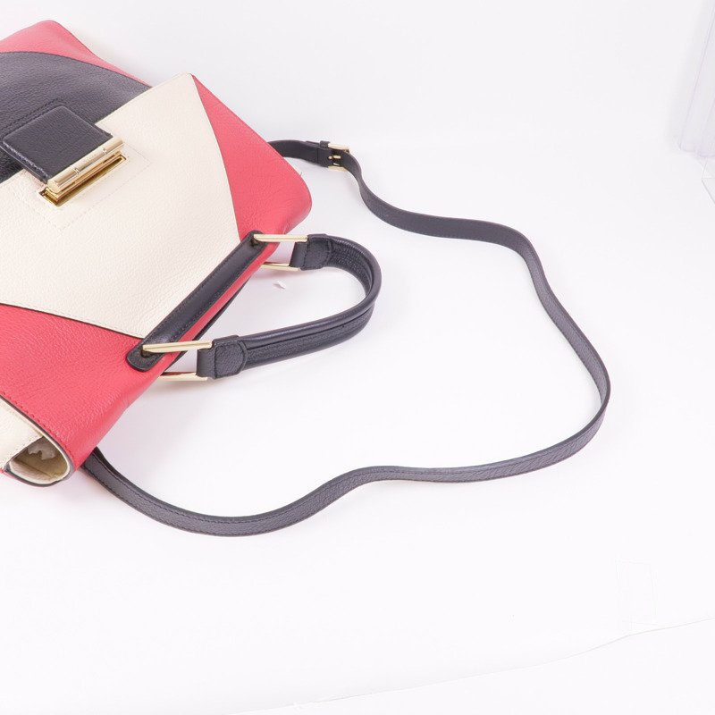 Furla 牛皮皮革2 Way Shoulder金扣手挽肩背兩用袋-4