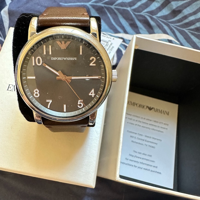 EMPORIO ARMANI 時尚質感皮帶男腕錶43mm(AR11175)-2