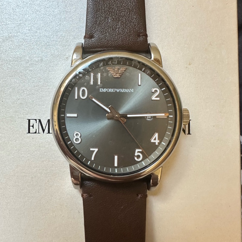 EMPORIO ARMANI 時尚質感皮帶男腕錶43mm(AR11175)-5