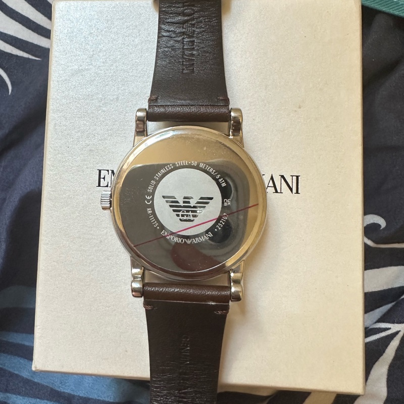 EMPORIO ARMANI 時尚質感皮帶男腕錶43mm(AR11175)-6