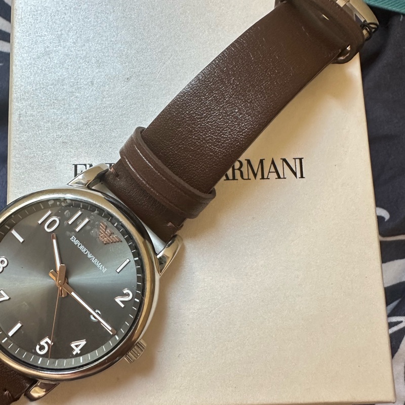 EMPORIO ARMANI 時尚質感皮帶男腕錶43mm(AR11175)-7