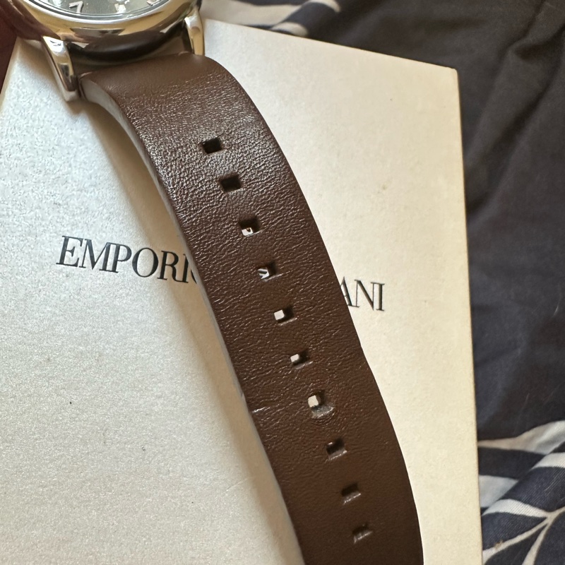 EMPORIO ARMANI 時尚質感皮帶男腕錶43mm(AR11175)-9