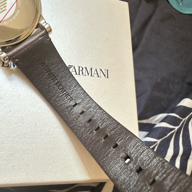 EMPORIO ARMANI 時尚質感皮帶男腕錶43mm(AR11175)-10