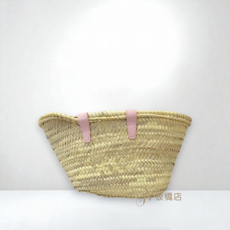 CELINE包包 粉色凱旋門LOGO草編手提肩背編織包-2