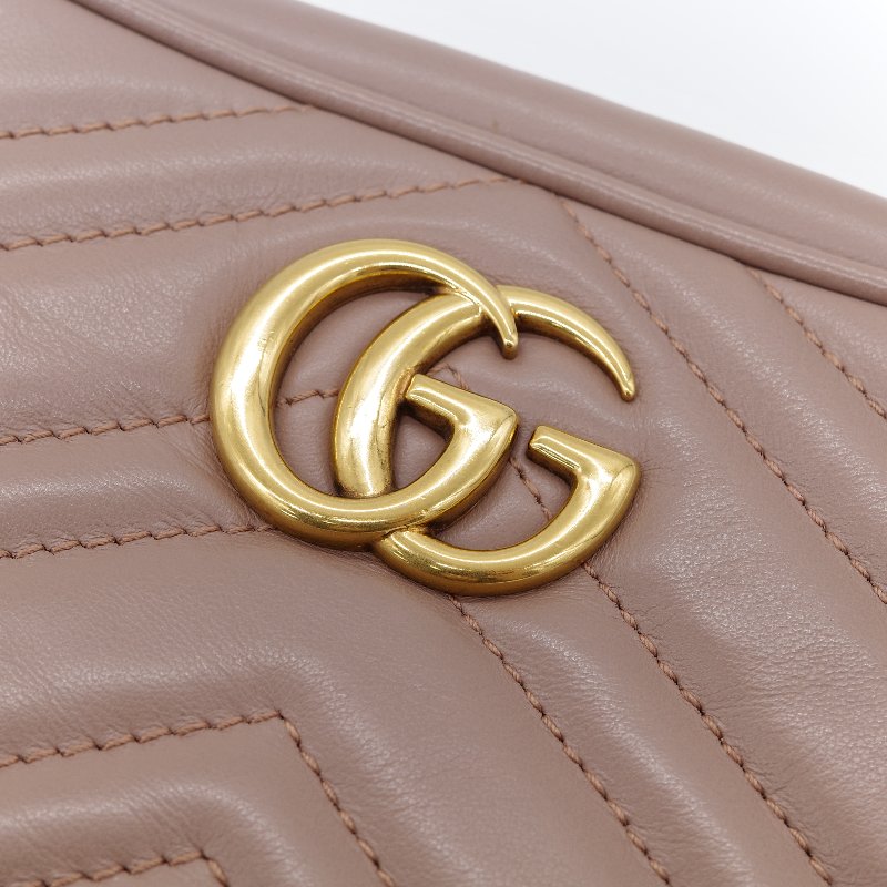 🌟超級新🌟【CP 精選🌟小編推薦】Gucci 古馳 Marmont 馬蒙18cm  奶咖色 牛皮 GG 金釦 鏈條包 相機包 斜跨包-4