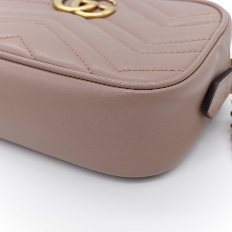 🌟超級新🌟【CP 精選🌟小編推薦】Gucci 古馳 Marmont 馬蒙18cm  奶咖色 牛皮 GG 金釦 鏈條包 相機包 斜跨包-6