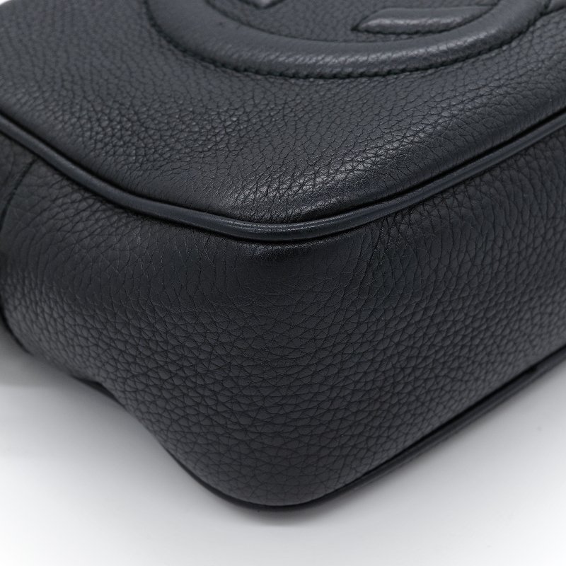 Gucci 古馳 Soho 黑色 荔枝牛皮 相機包 斜挎包-9