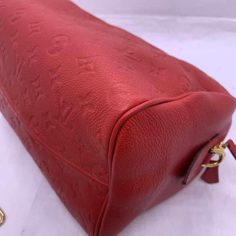 二手 路易威登LV speedy25紅色壓紋枕頭包-6