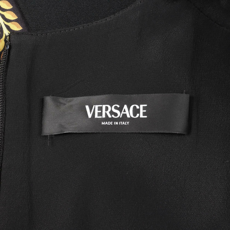 VERSACE BAROCCO 迷你洋裝 人造絲醋酸纖維 黑黃色 #40 二手 女款-2
