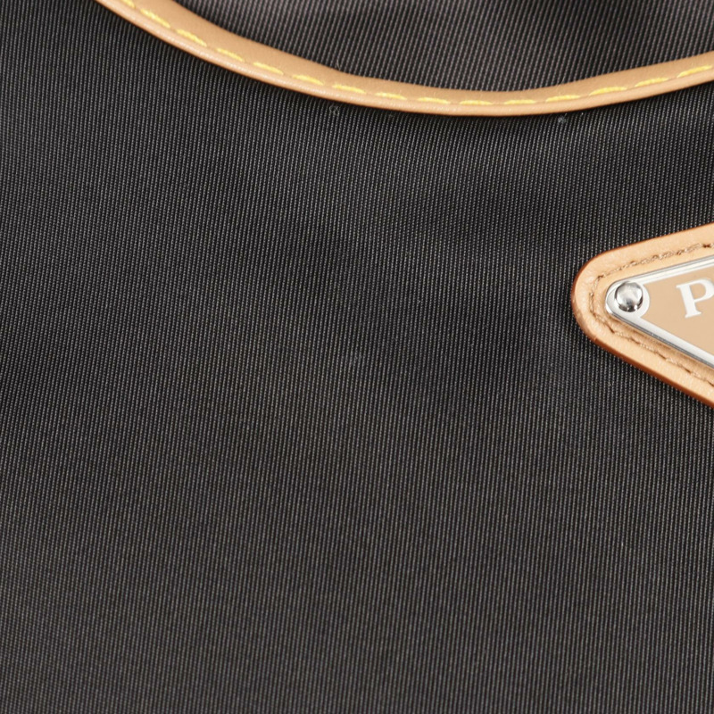 PRADA RE-NYLON 迷你連身裙 尼龍皮革 黑色 米色 38 碼 二手 女款-5