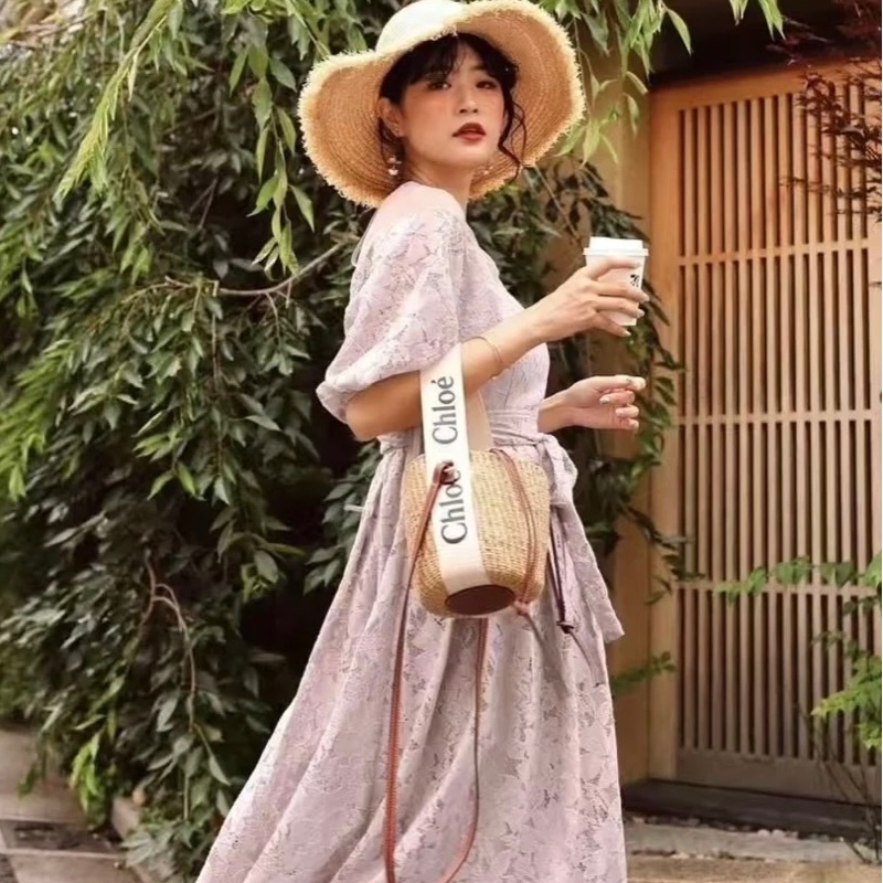 Chloe woody 經典草編水桶包-5