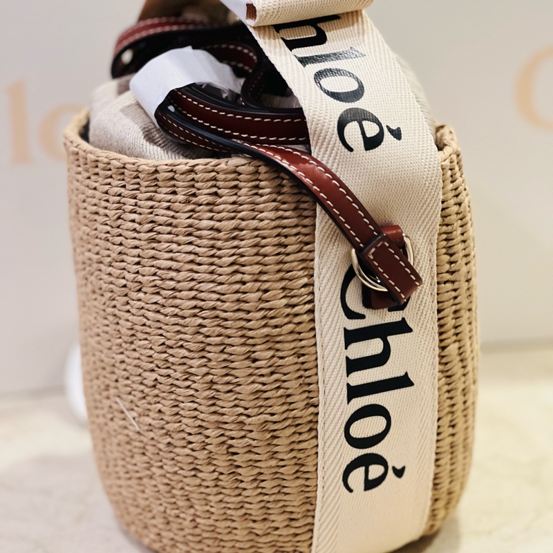 Chloe woody 經典草編水桶包-9