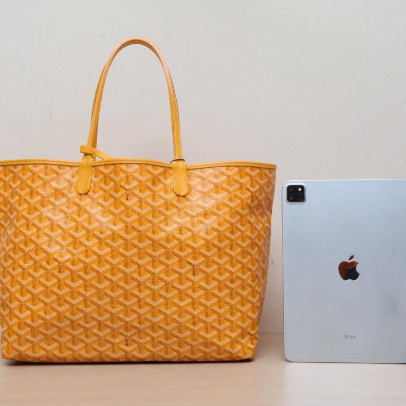 Saint Louis 購物袋 子母包 34 中號 黃色 PVC 銀扣-1