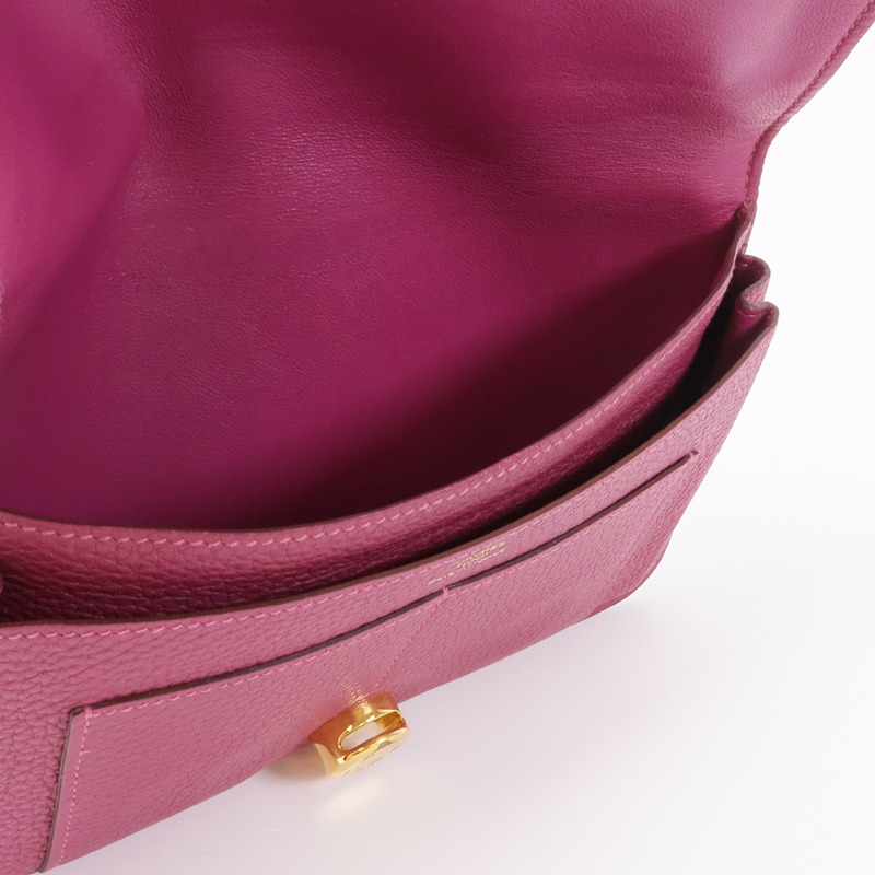 HERMES Togo皮革Dogon GM金扣長錢包-11