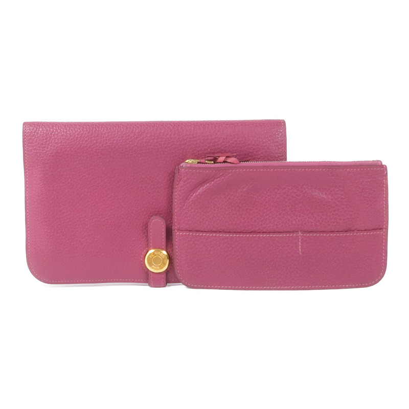 HERMES Togo皮革Dogon GM金扣長錢包-16