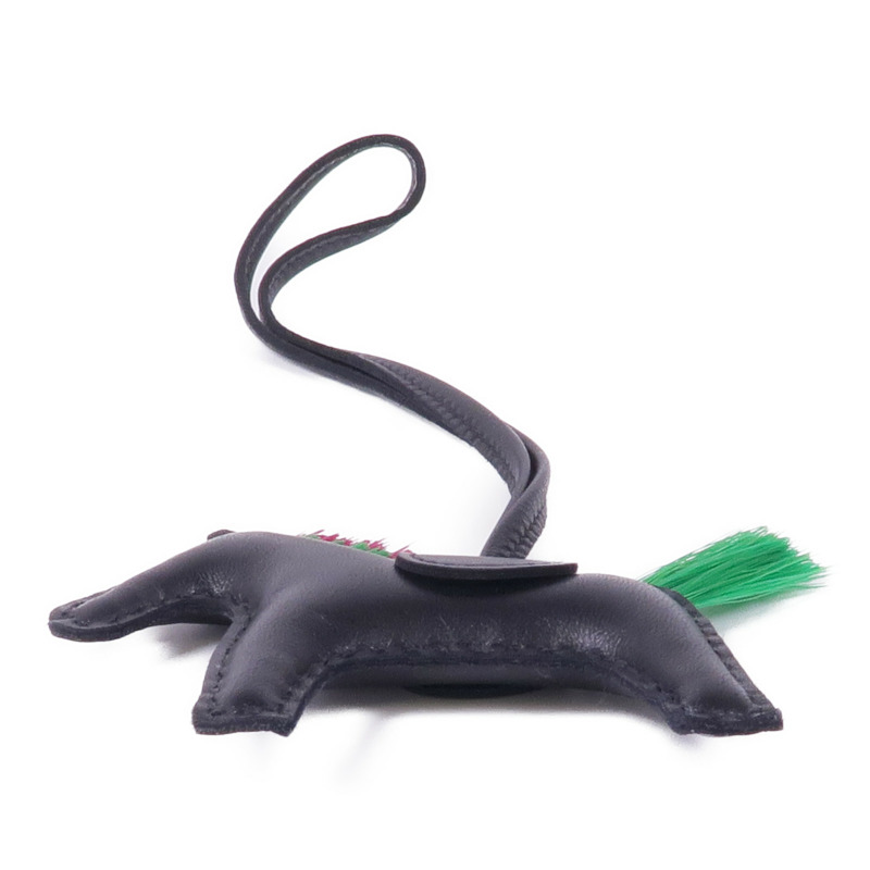 HERMES Milo皮革Rodeo PM掛飾Noir-2