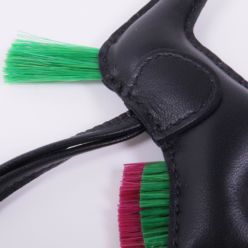 HERMES Milo皮革Rodeo PM掛飾Noir-3