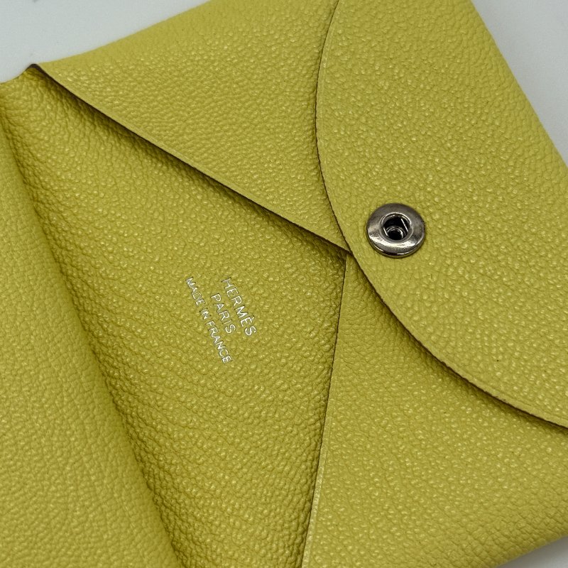 【全新品🍋】HERMES 愛馬仕  B刻 Calvi Duo 檸檬黃 零錢包 卡包 短夾-8