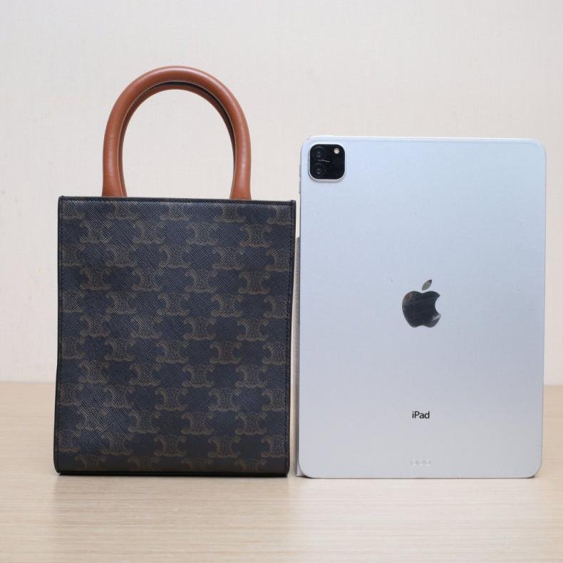 Cabas 豎款手袋 Mini 凱旋門印花 褐色 人造革-1