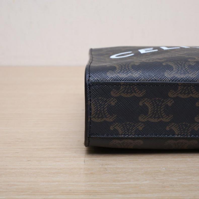 Cabas 豎款手袋 Mini 凱旋門印花 褐色 人造革-2