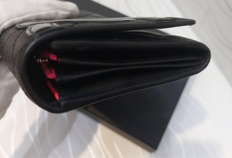 CHANEL CAMBON  牛皮 黑+亮粉 康朋 扣子 長夾  #讓藏32800  22開)  *92成新 尺寸 (公分) 18x10x2cm 有盒子 保卡-4