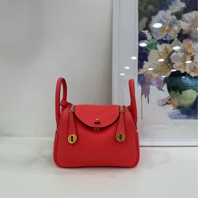 Hermes愛馬仕 mini lindy 0E德克薩斯粉，金扣，tc皮，Z刻-1