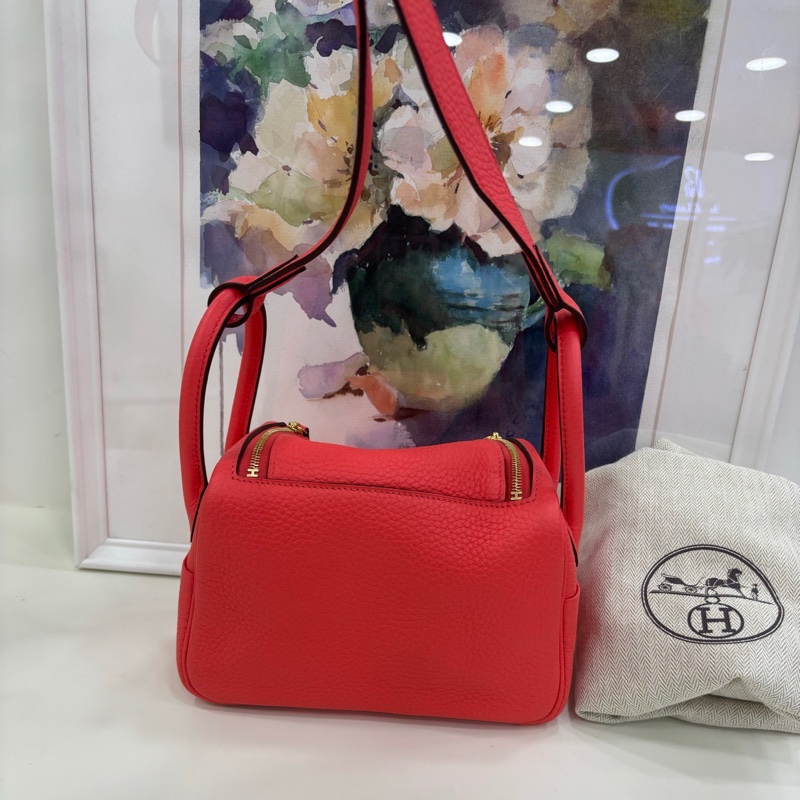 Hermes愛馬仕 mini lindy 0E德克薩斯粉，金扣，tc皮，Z刻-2