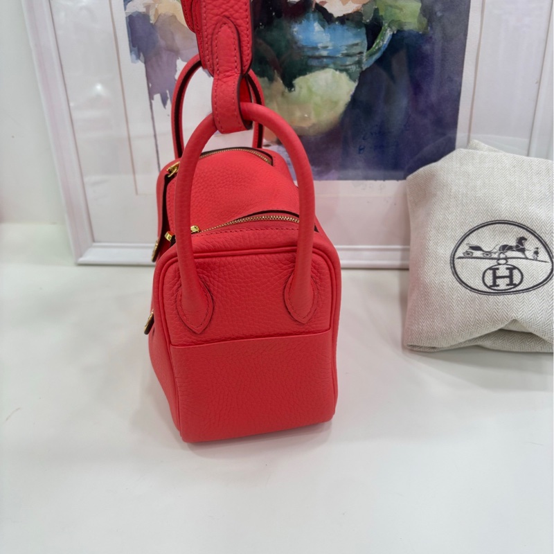 Hermes愛馬仕 mini lindy 0E德克薩斯粉，金扣，tc皮，Z刻-3