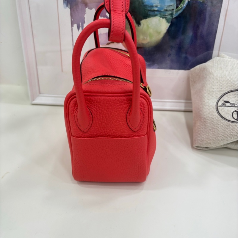 Hermes愛馬仕 mini lindy 0E德克薩斯粉，金扣，tc皮，Z刻-4