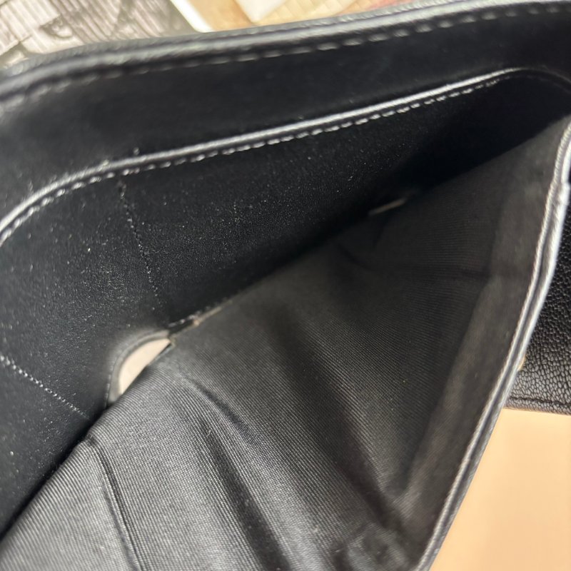 ::CHANEL:: BOY 金釦經典小型口蓋皮夾-15