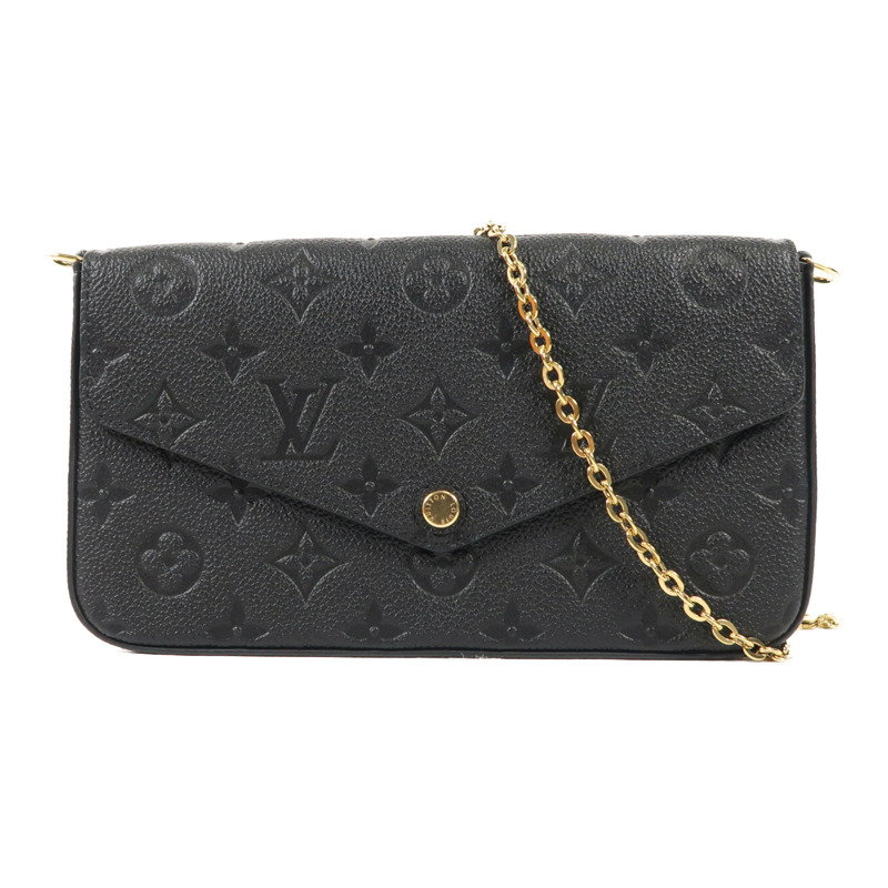 LOUIS VUITTON Monogram Empreinte Felicie Pochette 金扣鏈帶肩背袋-0