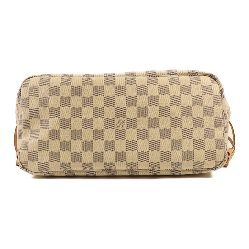 LOUIS VUITTON Damier Azur Neverfull MM金扣手挽袋-3