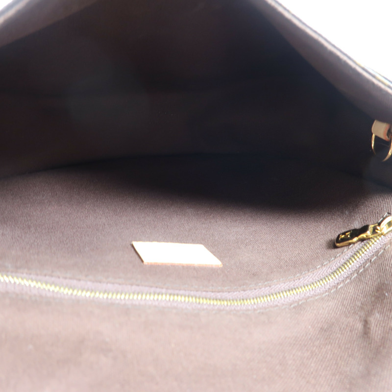 LOUIS VUITTON Monogram Menilmontant MM金扣肩背袋棕色-4